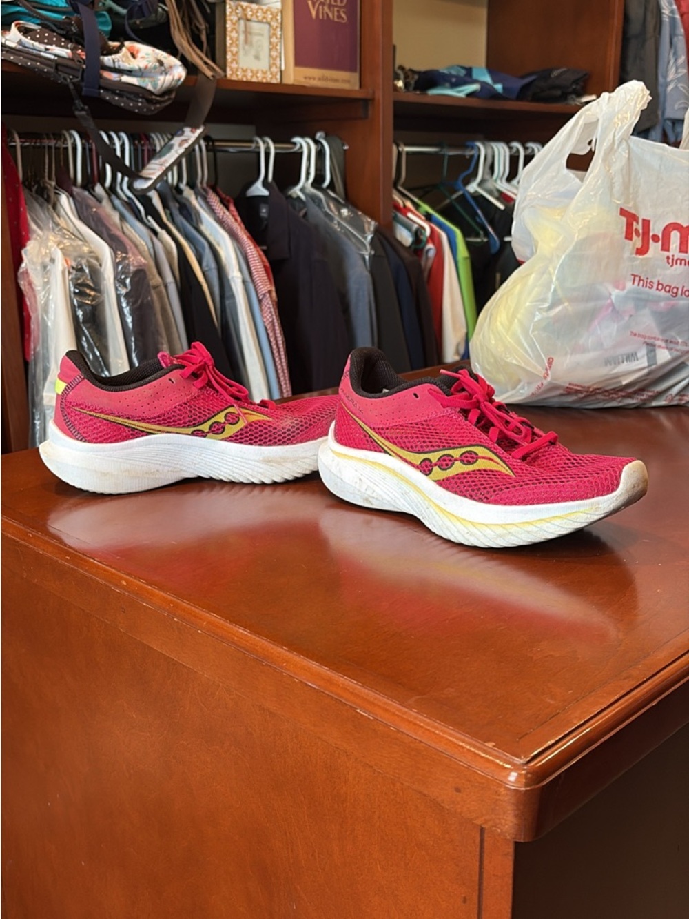 Saucony Women's Hot Pink and Yellow Running Sneakers